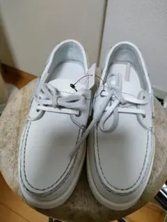 未使用、新品 山陽山長 牛革デッキシューズ