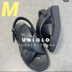 今季完売 ユニクロシー UNIQLO C クロスストラップサンダル ブラック M
