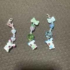 犬のキャラクター チャーム 3個セット