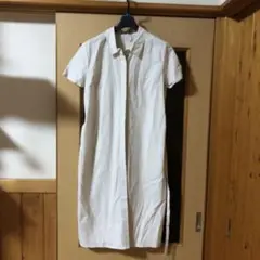 【新品タグ付き】grove　半袖 シャツワンピース　 Lサイズ オフホワイト