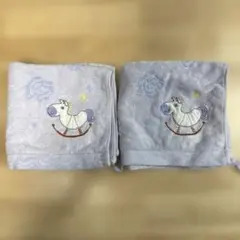 ユニコーン刺繍ループ付タオル2枚セット