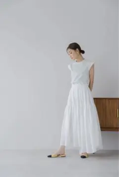 新品 regleam リグリーム ドロストアシメスカート 白