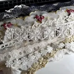美しいジャンクジャーナルやコラージュ用高級レース 20種類✕各約49cm