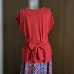アーモワールカプリス インポート Ｍｄ’ｍ　ウエストリボン付き半袖Tシャツ