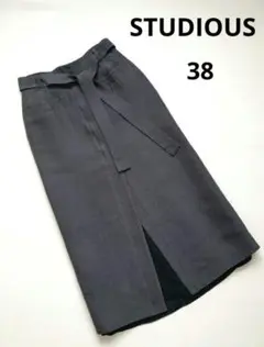 STUDIOUS CITY ステュディオス シルク混 スリット スカート 38