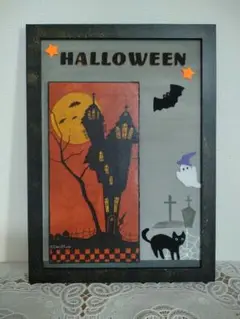 ハロウィン　おばけ　デコパージュ　壁飾り　壁掛け　ハンドメイド