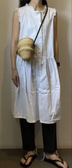 vintage コットン　フリル　ワンピース　アンティーク
