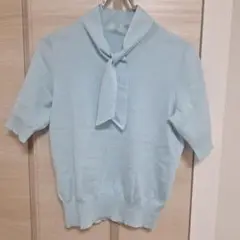 アナイ　ANAYI ボウタイタートル半袖ニット　M