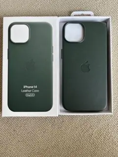 iPhone14 Apple純正 レザーケース フォレストグリーン