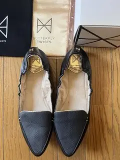 BUTTERFLY TWISTS フラットシューズ ポインテッドトゥ 黒 40