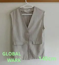 GLOBAL WORK ベージュ ノースリーブベスト 　ジレ　140cm
