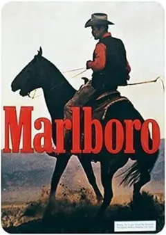 マールボロ 昔のタバコ広告 ポスター　たばこ　cowboy ブリキ看板　飾り物