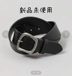 JEANASISジーナシスのヘンケイバックルベルトブラックレザーベルト