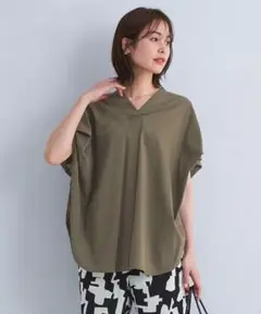 green label relaxing 2024SS タックブラウス