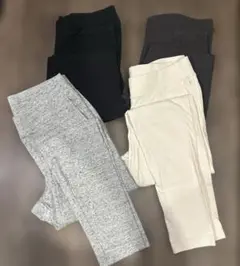 UNIQLO ポケット付きリブレギンス4色セット　Ｌ