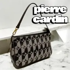 ピエールカルダン キャンバス 本革 ショルダーバッグ ブラウン アイボリー