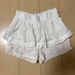 美品 ハニーミーハニー レース ホワイト ショートパンツ F 白