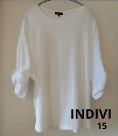 INDIVI ねじりデザイン袖カットソー