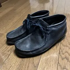 希少 クラークス ワラビー ネイビー クレインレザー 27 27.5