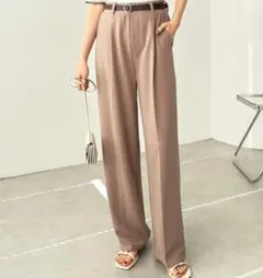 GeeRA 夏にぴったり！カットジョーゼットセンタープレスハイウエスト