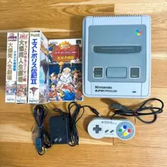 【動作確認済】スーパーファミコン本体＆ソフト4本セット エストポリス伝記II