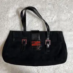 【激レア美品】FENDI フェンディ マンマバケット ハンドバッグ スエード 黒