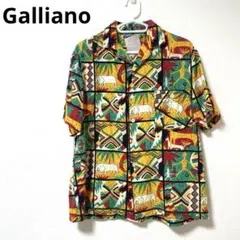 【古着】Galliano アロハシャツ　総柄シャツ　半袖