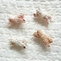 リボンニットヘアクリップS misha&puff confetti 毛糸