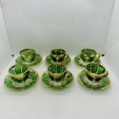 ムラノガラス.ベネチアンガラス ティーカップ .ソーサ、１セットはジャンクです。 ムラノガラス.ベネチアンガラス ティーカップ .ソーサ、1セット