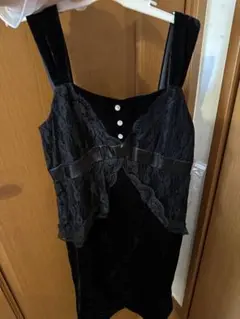 MONREFRAIN 黒　レース　キャミソールリボン付　レディース服　9AR 夏