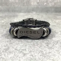 DIESEL 編み込みレザーブレスレット　ディーゼル