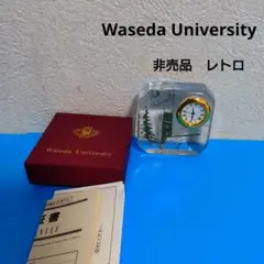 早稲田大学 SEIKO 非売品 クリスタル置き時計　レトロ