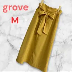 grove マスタードカラー スカート M デート 女子会 ビジネスカジュアル