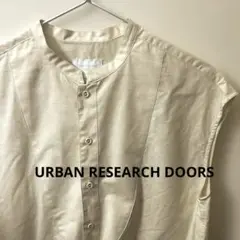 URBAN RESEARCH DOORS シャツ　バンドカラー　キナリ