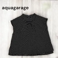 美品aquqgarege ドット柄総柄半袖ブラウスシャツ