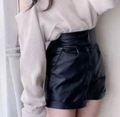 グレイル/レザーショートパンツ[tu98]ブラック/新品✨️/未使用/タグ付き