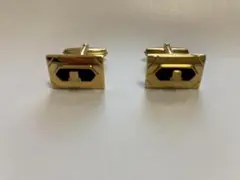 LANVIN ランバン カフスボタン カフリンクス ロゴ ゴールド×ブラック