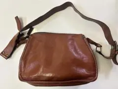 ブラウン　本革製　レザー　ショルダーバッグ