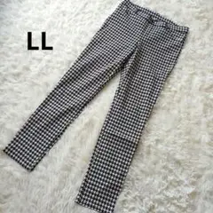 ハウンドトゥースパターン スキニーパンツ Lサイズ