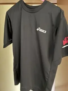 asics 黒 Tシャツ L 闘志