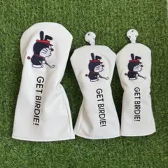 新品【3点セット】ドラえもん ゴルフクラブヘッドカバー 1+3+UT 白