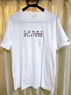 トミーヒルフィガー メンズ Tシャツ ホワイト フラッグロゴ US Mサイズ