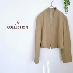 美品✨JM COLLECTION ノーカラージャケット　日本製　キュプラ　毛混