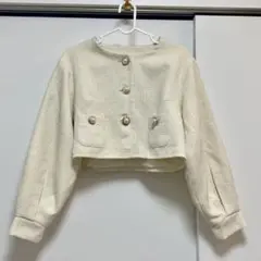 【emsexcite】ツイードノーカラージャケット