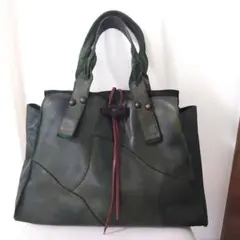 MOQUIP　モキップ　レザーパッチワーク　トートバッグ　牛革製