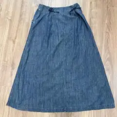【美品】45R デニムスカート リボン付 インディゴ サイズ3