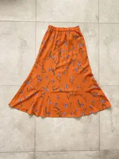 URBAN RESEARCH トビバナプリントマーメイドスカート　オレンジ　花