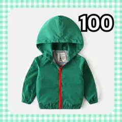 新品⭐︎キッズ ジャンパー シャカシャカ 春 男の子 フード付き 緑 100