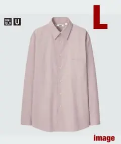 【UNIQLO U】ブロードレギュラーカラーシャツL PINK
