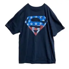 DCコミックス　メンズTシャツ　黒　M相当　スーパーマンロゴ　アメコミ【3079
